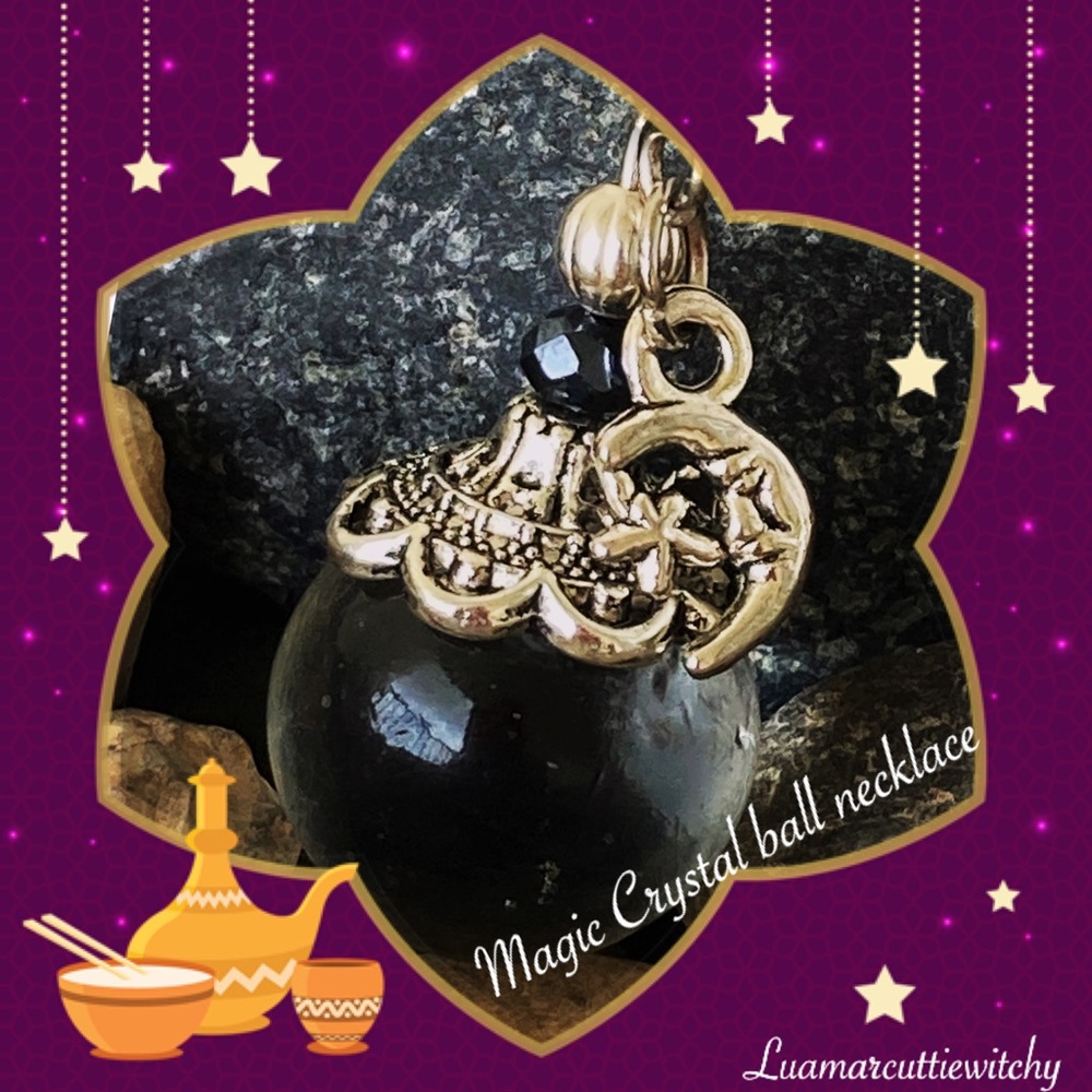 Cristal magic ball inspired handmade necklace
